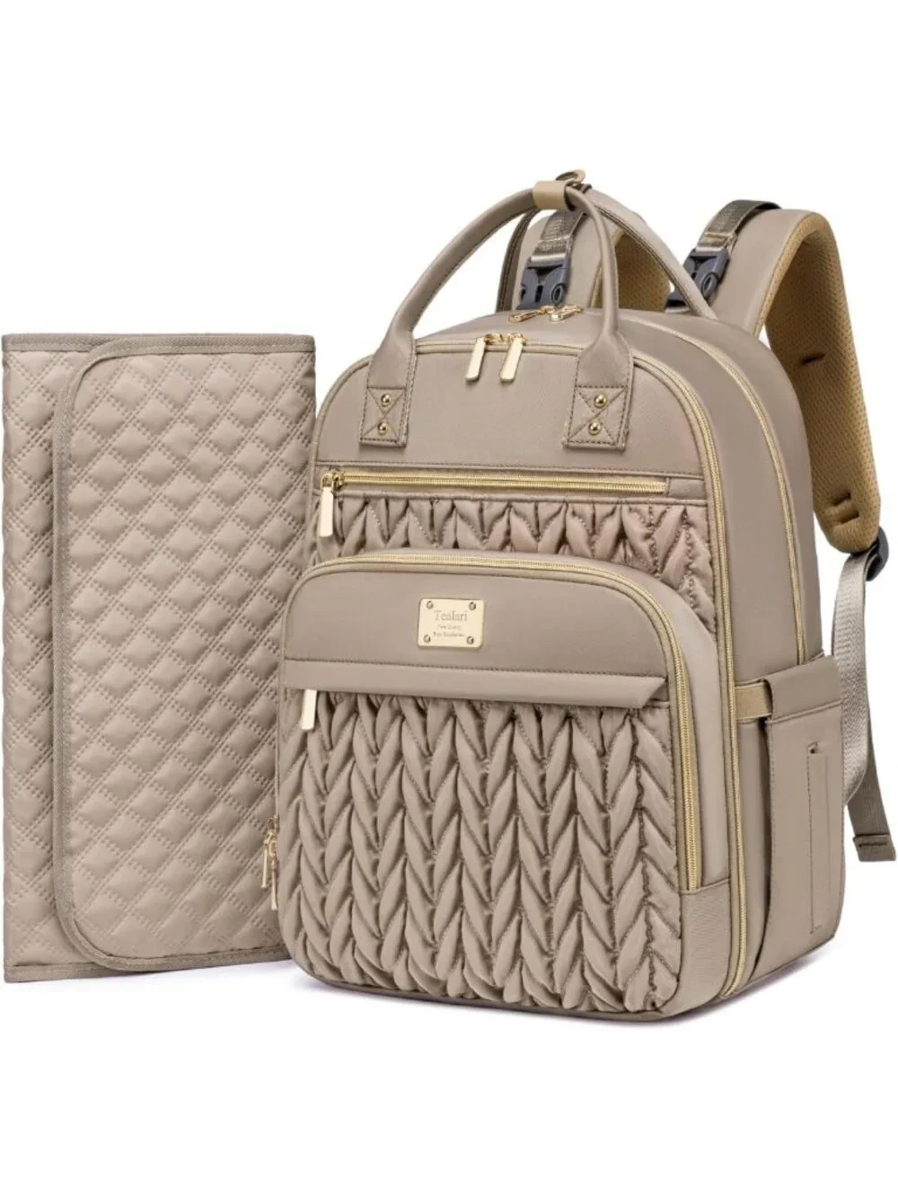 Stylish Waterproof Diaper Bag Backpack with Changing Pad & Insulated Pockets